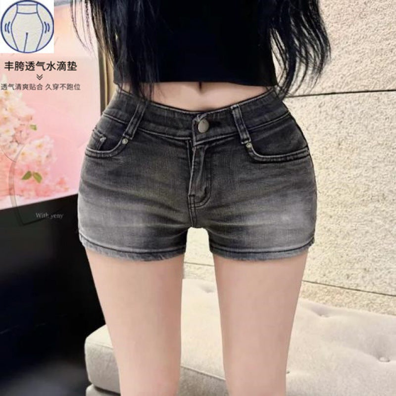 Women's Rich Crotch Pants Elastic Hip Shorts