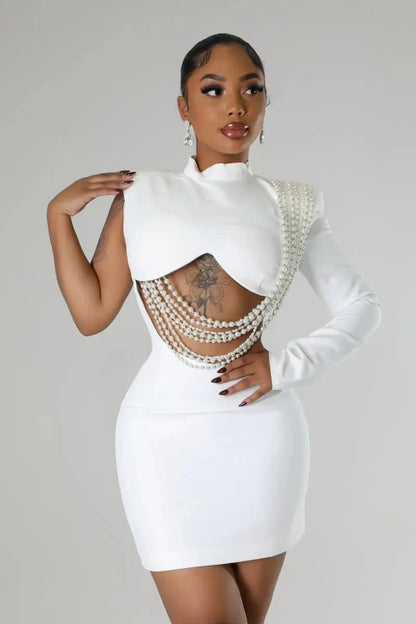 Women's Slim-fit One-shoulder Sheath Dress - Ocean Vault