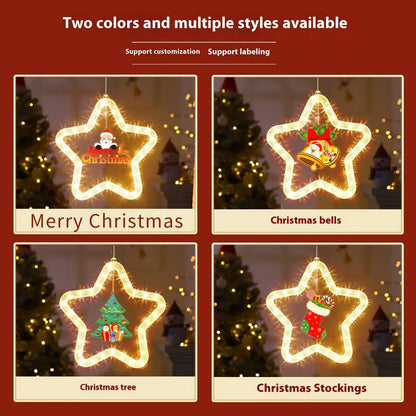 Christmas Pendant Decoration Christmas Atmosphere Led Lights Led Christmas Star Light Decoration For Window Door For Holiday - Ocean Vault