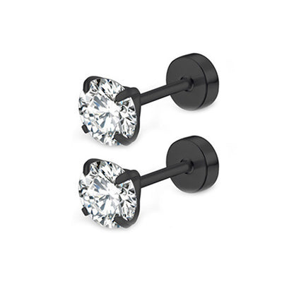 Women's Fashion Zircon Round Cake Earrings