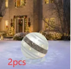 Christmas Ornament Ball Outdoor Pvc 60CM Inflatable Decorated Ball PVC Giant Big Large Balls Xmas Tree Decorations Toy Ball - Ocean Vault