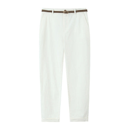 Fashion Three-color Woven With Belt Casual Pants