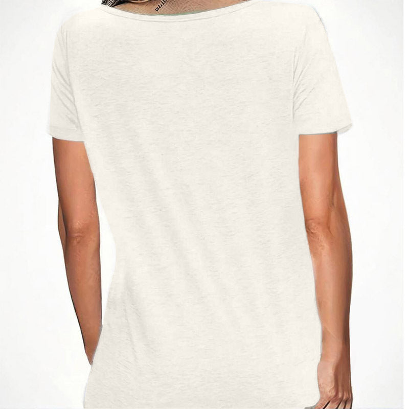 Women's Colorful Sun Rays & Slogan Print Round Neck T-Shirt Casual Summer Top