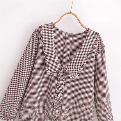 Peter Pan Collar Single-breasted Shirt For Women