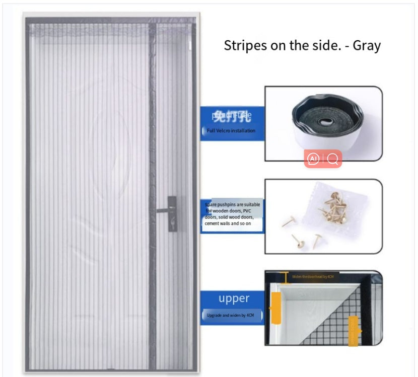 Decorative Magnetic Magic Door Curtain Stickers Punch-free Household
