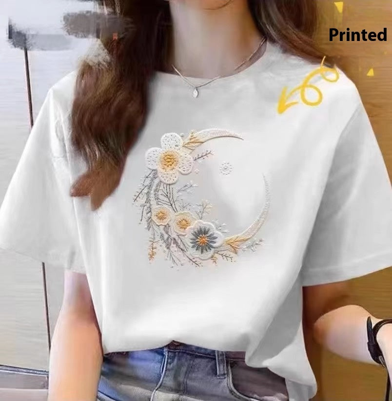 Pure Cotton Summer Short-sleeved T-shirt Chinese Style Fashionable And Stylish