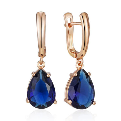 European And American Trendy Earrings Women's Diamond Personality 585 Rose Gold