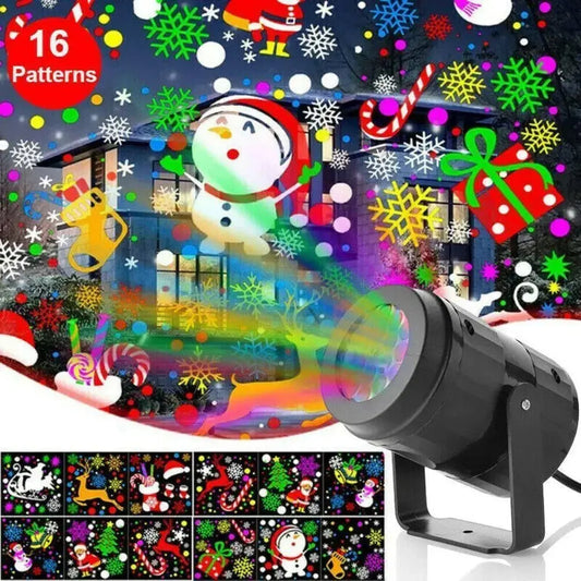 Christmas Party Lights Snowflake Projector Light Led Stage Light Rotating Xmas Pattern Outdoor Holiday Lighting Garden Christmas Decor - Ocean Vault