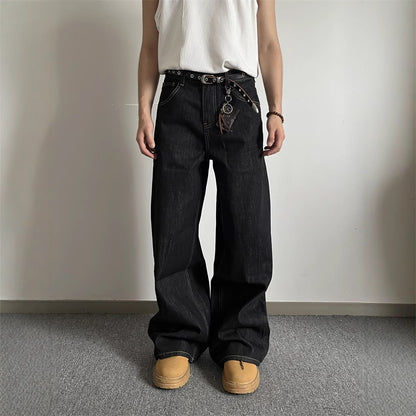 New Retro Men's And Women's Loose Wide-leg Jeans