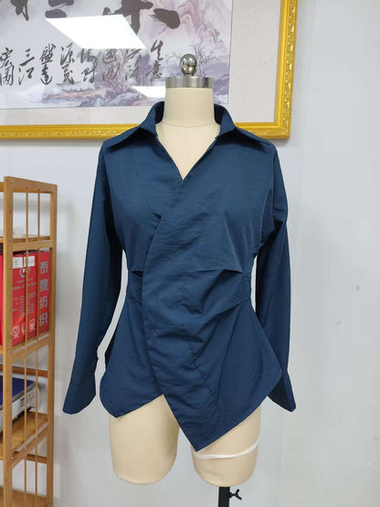 Waist-tight Fashionable Irregular All-match Short Top