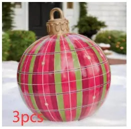 Christmas Ornament Ball Outdoor Pvc 60CM Inflatable Decorated Ball PVC Giant Big Large Balls Xmas Tree Decorations Toy Ball - Ocean Vault
