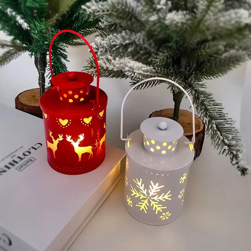 Christmas Candle Lights LED Small Lanterns Wind Lights Electronic Candles Nordic Style Creative Holiday Decoration Decorations - Ocean Vault