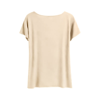 Women's Vintage Letter Print Short Sleeve T-Shirt Casual Summer Round Neck Tee