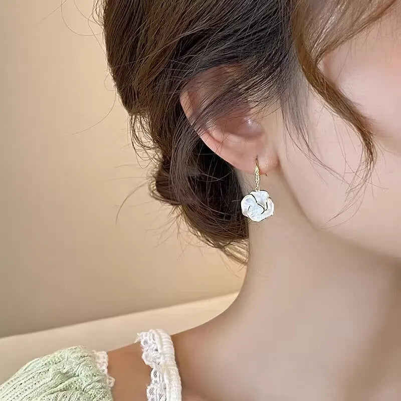 Women's Summer Light Luxury Camellia Flower Earrings