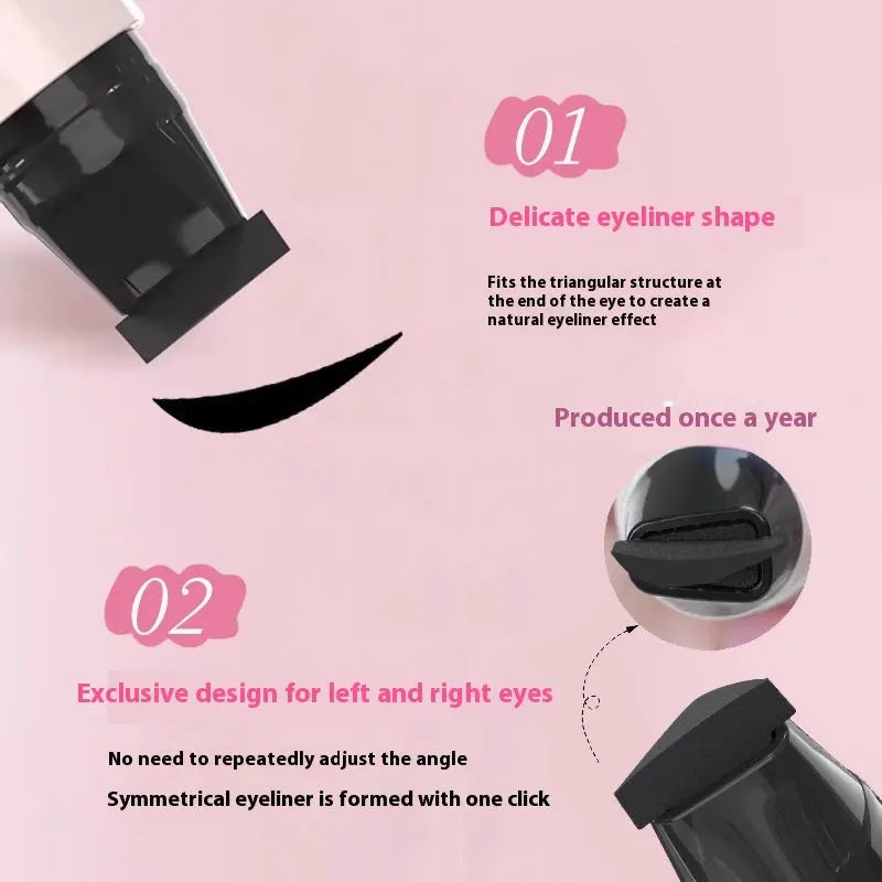 Waterproof Not Smudge Precise Outline Natural Long Lasting Integrated Double-headed Eyeliner Stamp Pen - Ocean Vault