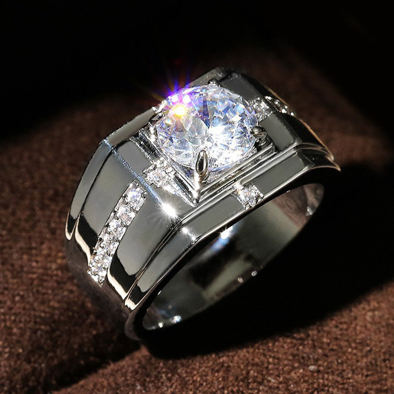 Fashion Diamond Business Men's Ring