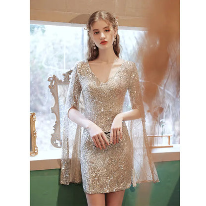 Starry Sky Long Sleeve Women's Performance Long Dress - Ocean Vault