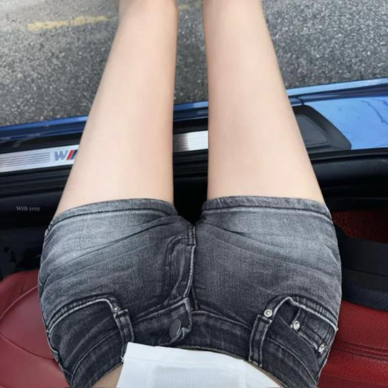 Women's Rich Crotch Pants Elastic Hip Shorts