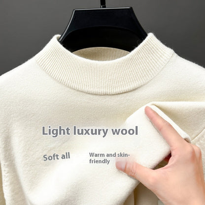 Men's Knitwear Solid Color Long Sleeve Half Turtleneck