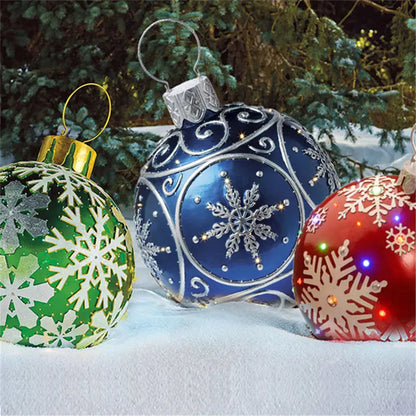 Christmas Ornament Ball Outdoor Pvc 60CM Inflatable Decorated Ball PVC Giant Big Large Balls Xmas Tree Decorations Toy Ball - Ocean Vault