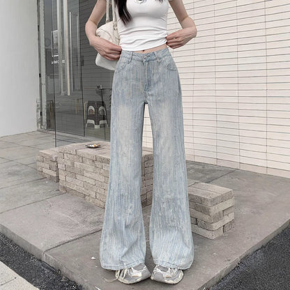New Loose Slimming Light-colored High Waist Bootcut Jeans For Women