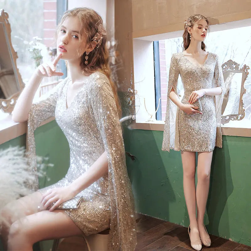 Starry Sky Long Sleeve Women's Performance Long Dress - Ocean Vault