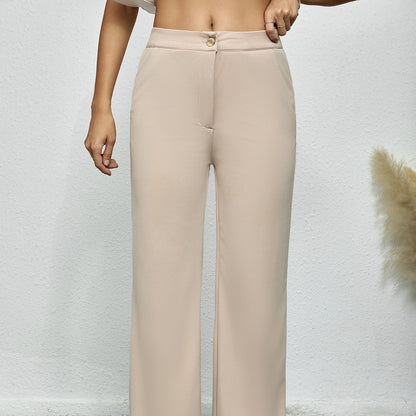 Ladies' Solid Color Elegant Fashion Party Versatile With Pockets Slimming Pants