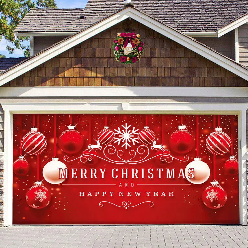 Christmas Background Hanging Cloth Garage Door Patch Holiday Party - Ocean Vault