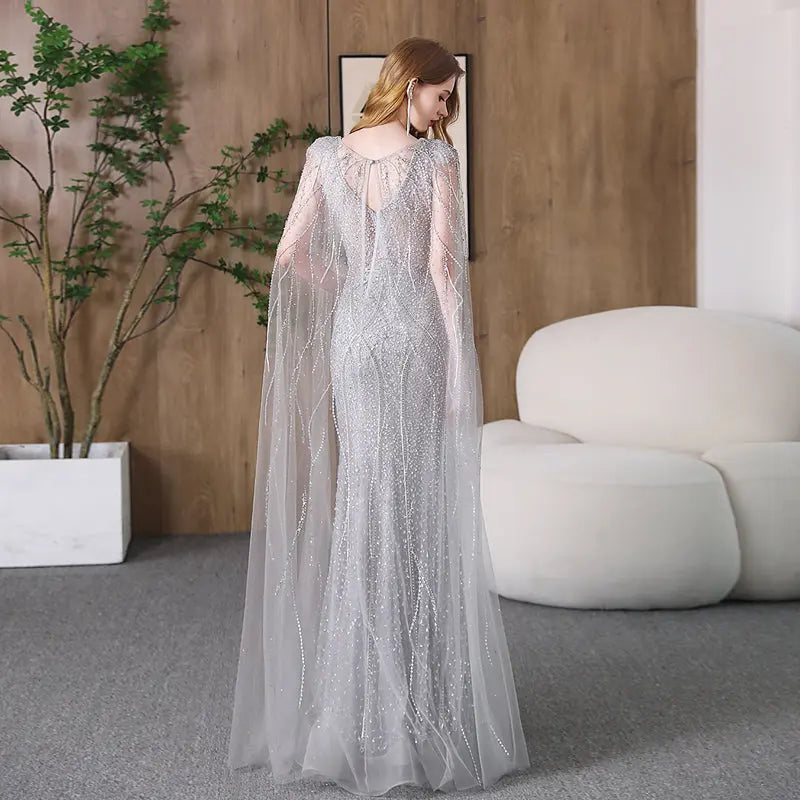 Evening Dress Banquet Slimming Fishtail Host Evening Dress - Ocean Vault