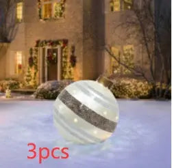 Christmas Ornament Ball Outdoor Pvc 60CM Inflatable Decorated Ball PVC Giant Big Large Balls Xmas Tree Decorations Toy Ball - Ocean Vault