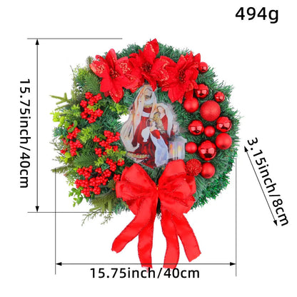 Christmas Light Wreath Door And Window Decoration Vine Ring - Ocean Vault